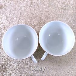 HERMES Paris Tea Cup & Saucer Porcelain Pythagore Pythagoras 2 Sets