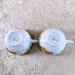 HERMES Paris Tea Cup & Saucer Porcelain Pythagore Pythagoras 2 Sets