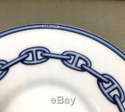 HERMES Porcelain Chaine d'ancre Blue Espresso Cup Saucer Tableware set Auth New