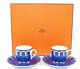 Hermes Porcelain Coffee Cup Saucer Bleus D'ailleurs Blue Tableware Set Ornament
