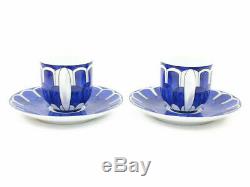 HERMES Porcelain Coffee Cup Saucer Bleus D'Ailleurs Blue Tableware set Ornament
