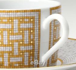 HERMES Porcelain Mosaique Au 24 Cup Saucer set Tableware Ornament Interior New