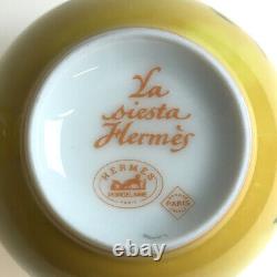 HERMES Porcelain Siesta Cup Saucer Tableware 2 set Yellow Floral Botanical New