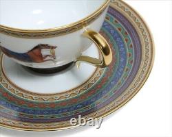 HERMES Porcelain Tea Cup Saucer 2 set Cheval d'Orient Horse Tableware F/S JP