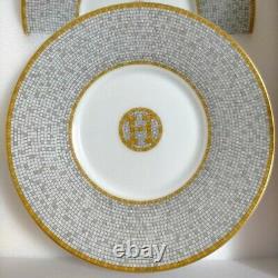 HERMES Porcelain Tea Cup Saucer Mosaique Van Cattle Gold Tableware Ornament New