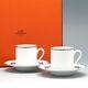 Hermes Porcelain Tea Cup Saucer Tableware Chaine D'ancre Platinum Auth Pottery