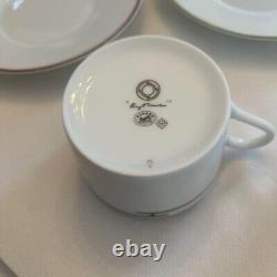 HERMES Rythme Pair Set Morning Coffee Tea Cup & Saucer Porcelain Whirte Box New