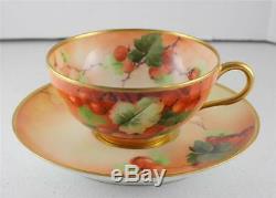 Hand Painted Artist Signed Ginori Italy Firenze Ware Roman Cup Saucer Porcelain