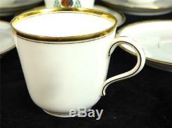 Hand Painted Ecclesiastical Limoges Porcelain Cups & Saucers Catholic Arch Abbot