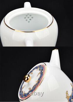 Hand made pure silver tea set porcelain tea set pot tea cup with saucer pitcher