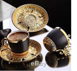 Handmade Turkish ottoman GREEK porcelain and copper Coffee set