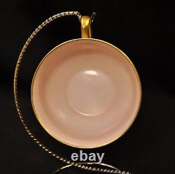 Haviland 3 Cups & 4 Saucers Artist B. Shook Pink Roses withGold Ranson Mold 1910