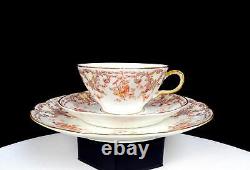 Haviland Limoges Porcelain Rare Musical Instruments Antique 2 Cup & Saucer Trio