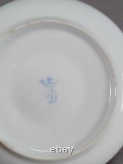 Helena Wolfsohn Dresden Raised Gold Roses Cobalt Pedestal Demitasse Cup & Saucer