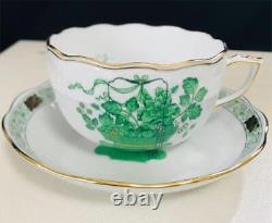 Herend #10 Cup Saucer Qing Flower Basket