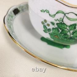 Herend #10 Cup Saucer Qing Flower Basket