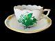 Herend Chinese Bouquet Green Demi Espresso Cup & Saucer 711 Av Never Used 2 Inch