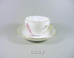 Herend, Fishnet Seahorse Coffee Cup & Saucer, Handpainted Porcelain! (b092)