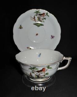 Herend Porcelain ROTHSCHILD BIRD 734 Footed Cup & Saucer Set (F)