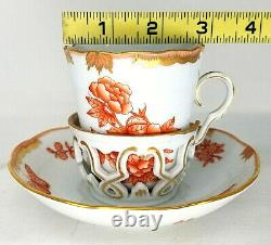 Herend Queen Victoria VBOH Trembleuse cup and saucer Fortuna Rust Porcelain