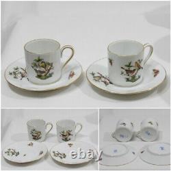 Herend Rothschild Bird Cup And Saucer Lot 20 Pieces Mint Hungary 2839 Demitasse