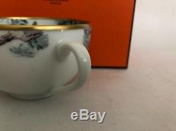Hermès Carnets d' Equateur Birds Gold Trim Tea Cup Dinner Coffee Fine Porcelain