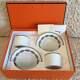 Hermes Chaine D'ancre Cup And Saucer 2 Set With Box Platinum Silver Coffee 198