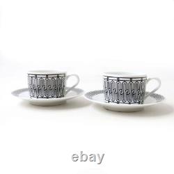 Hermes Cup Saucer H Deco Porcelain Tableware Sets White Black 5.5×7.5cm