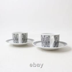 Hermes Cup Saucer H Deco Porcelain Tableware Sets White Black 5.5×7.5cm