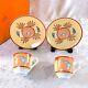 Hermes Demitasse Cup & Saucer Porcelain Tableware Africa Orange 2 Sets Withcase