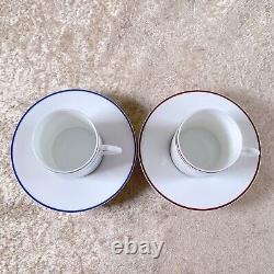 Hermes Demitasse Cup Saucer Rhythm Blue Red Rythme 2 Sets Porcelain Tableware