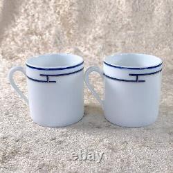 Hermes Demitasse Cup Saucer Rhythm Blue Rythme 2 Sets Porcelain Tableware withBox