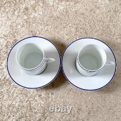 Hermes Demitasse Cup Saucer Rhythm Blue Rythme 2 Sets Porcelain Tableware withBox