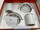 Hermes Espresso Cup & Saucer Set Of 2 Chaine D'ancre Platinum With Box (new)