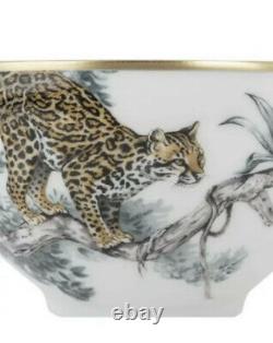 Hermes France Porcelain Carnets d'Equateur 12 Oz. Cups & Saucer New Animal Print