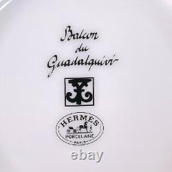 Hermes Guadalquivir Platinum Tea & Cup Saucer Porcelain Tableware 2 Sets withBox