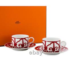 Hermes Guadalquivir Red Tea Cup Saucer Tableware set Ornament Coffee New Unused
