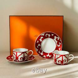 Hermes Guadalquivir Red Tea Cup Saucer Tableware set Ornament Coffee Unused New