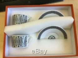 Hermes H Deco tea cup/saucer x 2- brand new in box with ribbon. RRP £230
