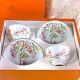 Hermes Jardin Des Orchidees Tea Cup & Saucer Porcelain Tableware 2 Sets In Box
