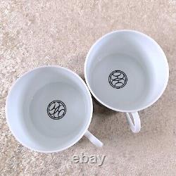 Hermes Large Morning Breakfast Soup Cup Saucer H Deco Porcelain 2 Sets with Box