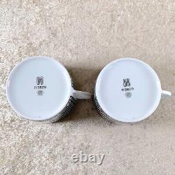 Hermes Large Morning Breakfast Soup Cup Saucer H Deco Porcelain 2 Sets with Box