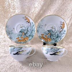 Hermes Large Morning Soup Cup & Saucer Carnets d'Equateur Porcelain 2 Sets