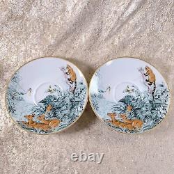 Hermes Large Morning Soup Cup & Saucer Carnets d'Equateur Porcelain 2 Sets