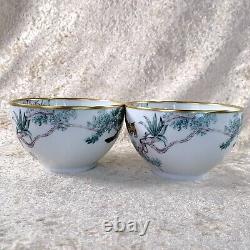 Hermes Large Morning Soup Cup & Saucer Carnets d'Equateur Porcelain 2 Sets