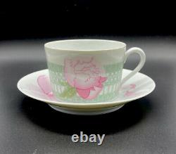 Hermes Limoges Les Pivoines 2-1/8 Flat Cup And Saucer From France-never Used