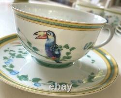 Hermes Limoges Toucans Porcelain Tea Cup & Saucer WW825