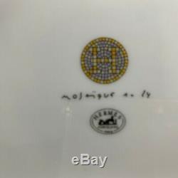 Hermes MOSAIQUE Au 24 (GOLD BAND, SILVER MOSAIC, SMOOTH) Cup & Saucer 2 1/2