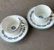 Hermes Paris Chaine D'ancre Porcelain 2 Set Tea Coffee Cups & Saucer Tableware