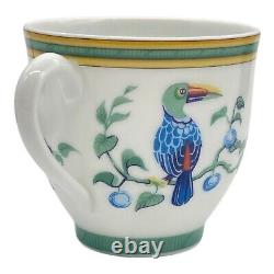 Hermes Paris Cup & Saucer Toucans Porcelain Tableware Set of 2